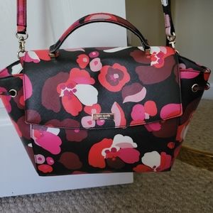 Kate Spade pink and black floral purse